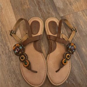 B. O. C Born Alisha Sandals Womens Size 8 Beaded Boho